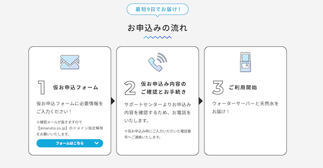 まるっとウォーター申し込み手順
