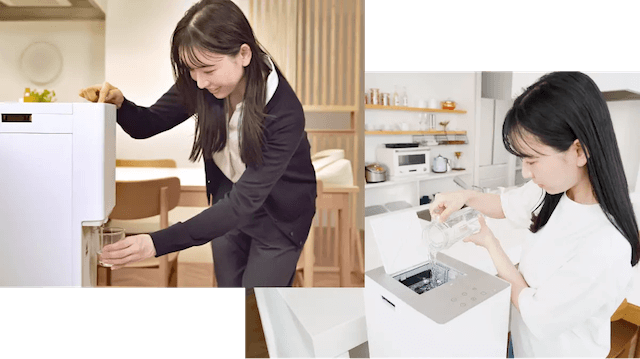 しずくりあのサーバーに給水している様子